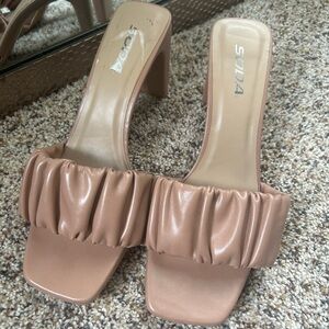 Tan/Nude sandals. Worn. SODA